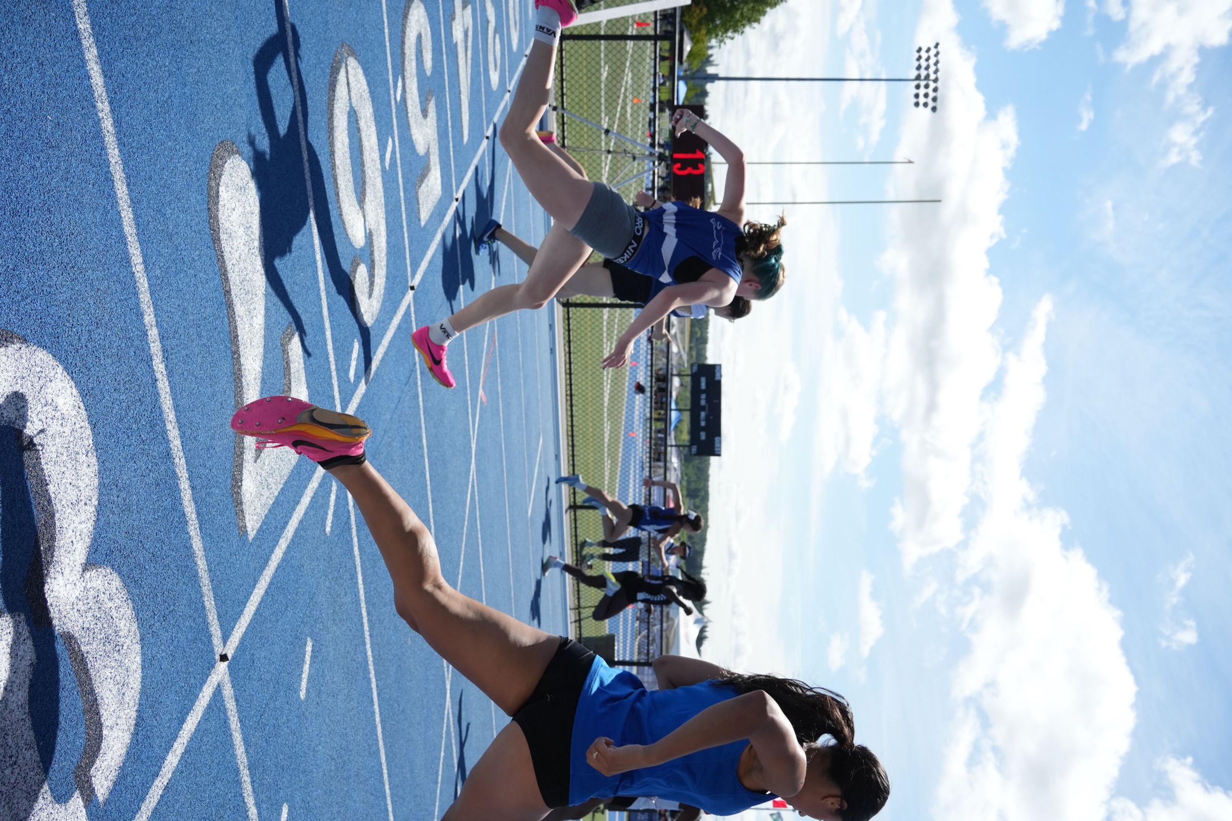Provincials sprint race on the blue track